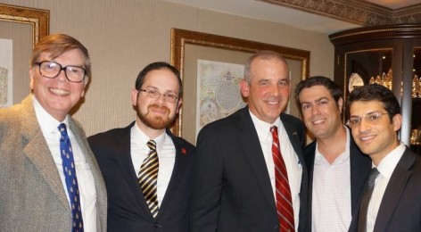 Young leadership event in Cleveland (L-R Speaker Bill Batchelder, Rabbi A. D. Motzen, Speaker Pro Tempore Matt Huffman, David Farkas, Esq., Rabbi Yitz Frank)