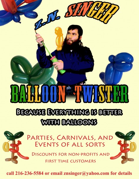 Z.N. Singer, Balloon Twister, Local Jewish News Ad (2)