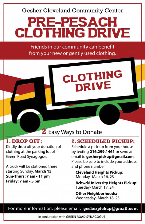 PrePesach Clothing Drive Flyer- 1
