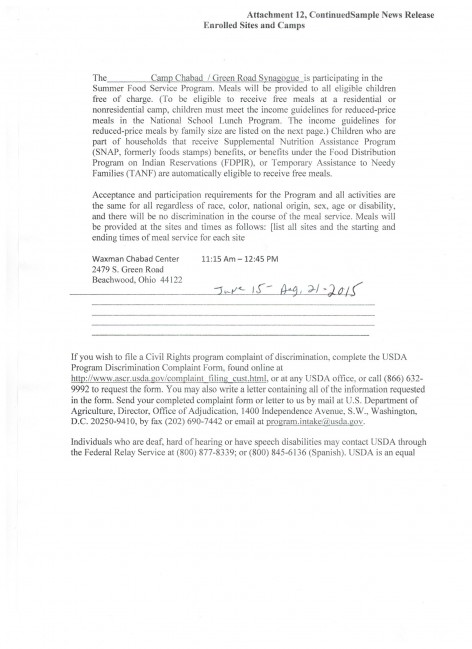 camp chabad media release 2015