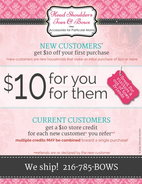 New Customer Referral Program: $10 for you, $10 for them