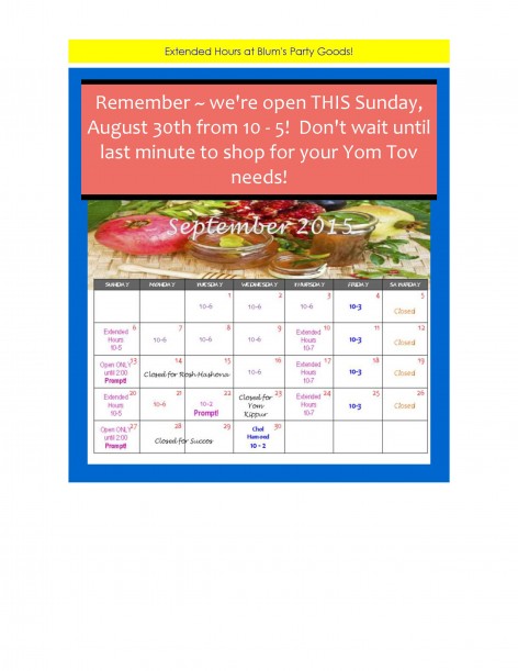 Extended Hours at Blum