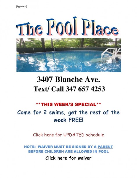 Pool Ad for Local Jewish News WEEK OF SEPT 6