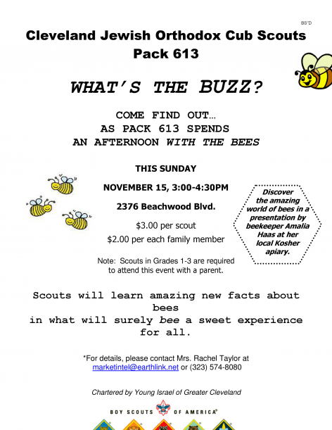 Bee Event Nov 15 2015 Pack 613-0