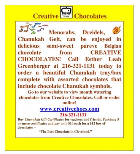Creative Chocolates Chanukah flier 2015