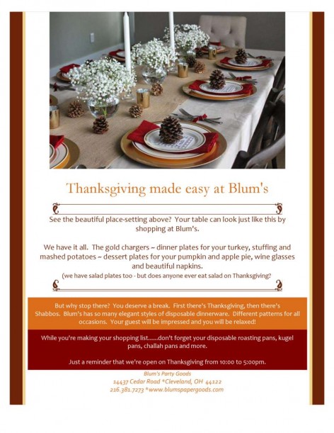 Thanksgiving made easy at Blum