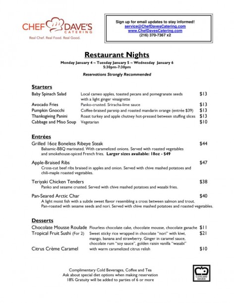 Restaurant Nights 010416
