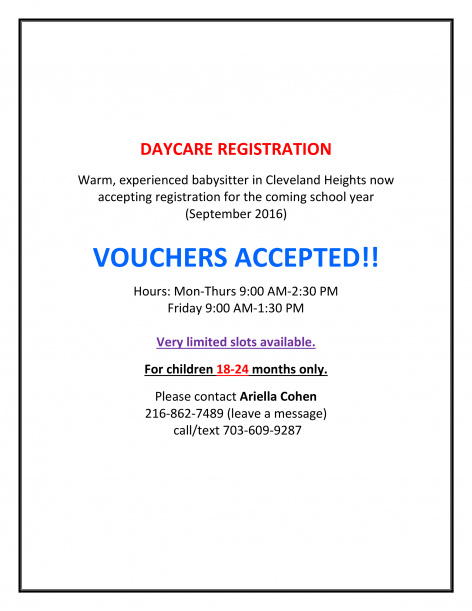 BABYSITTING IN CLEVELAND HEIGHTS