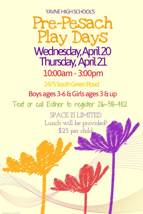 pre pesach play days