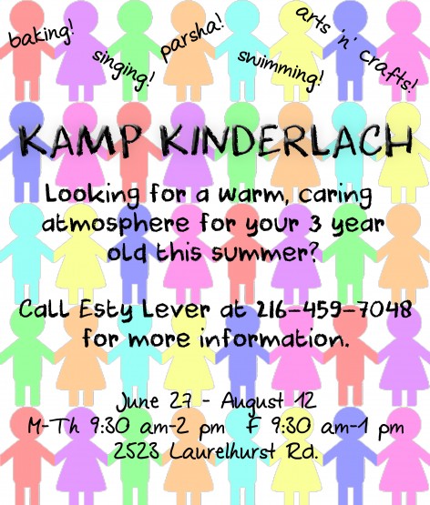 Kamp Kinderlach flyer