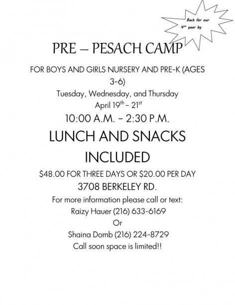 pre-pesach camp pdf