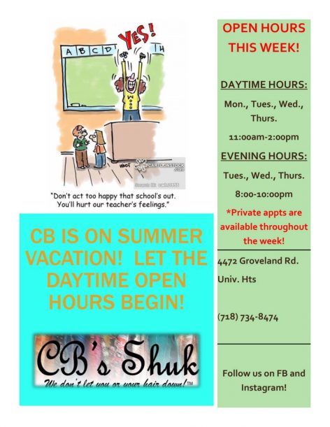 CB is on Summer vacation