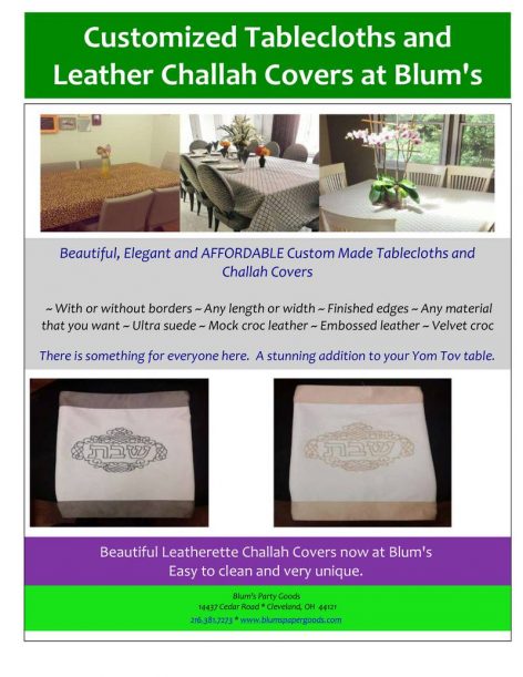 Customized Tablecloths and Leather Challah Covers at Blum