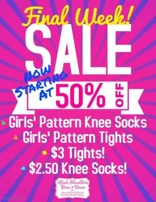 Last Day! Winter Clearance Sale at Head Shoulders Toes and Bows!