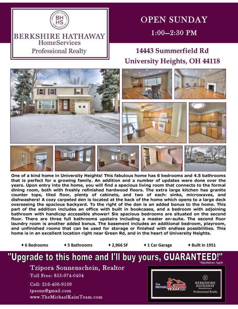 to 14443 Summerfield Road! Open House Sunday 1230pm